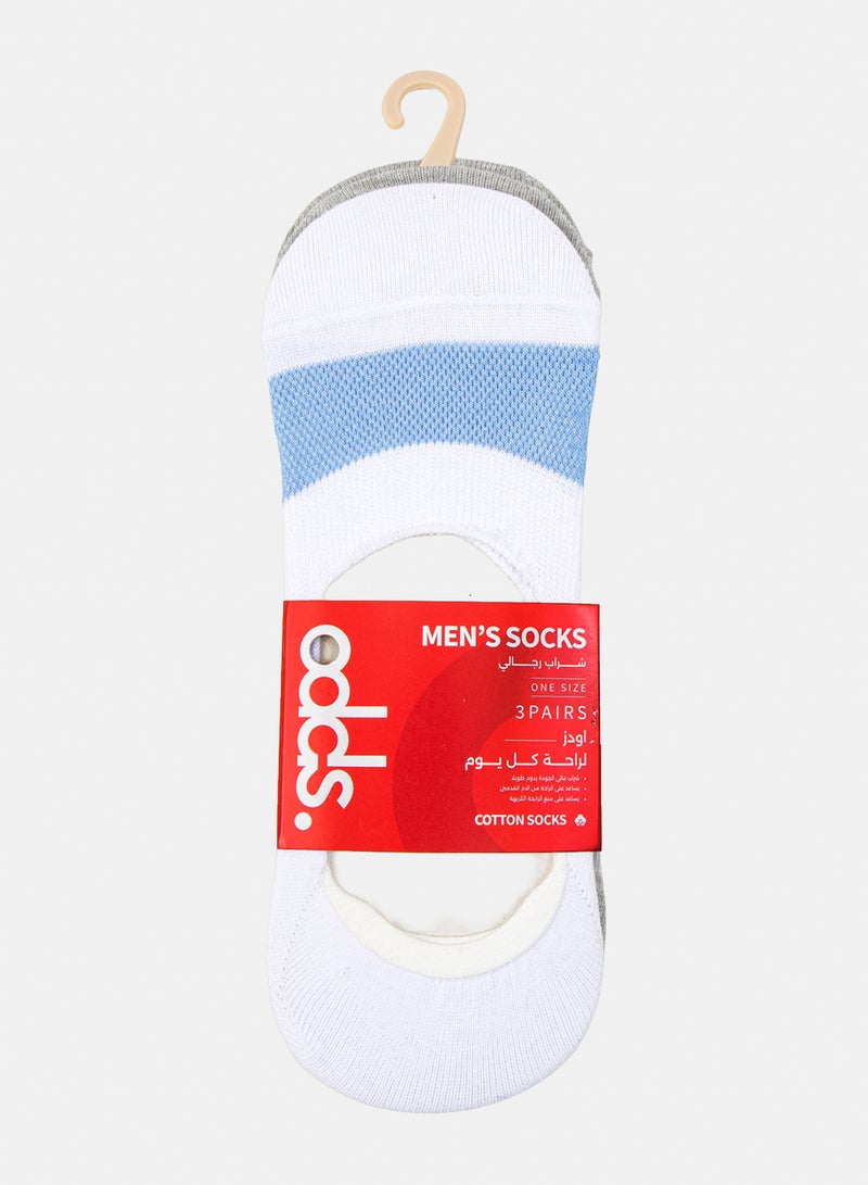 Odds Men's Pack of 3 Lycra invisible Patterned Socks - Image 5